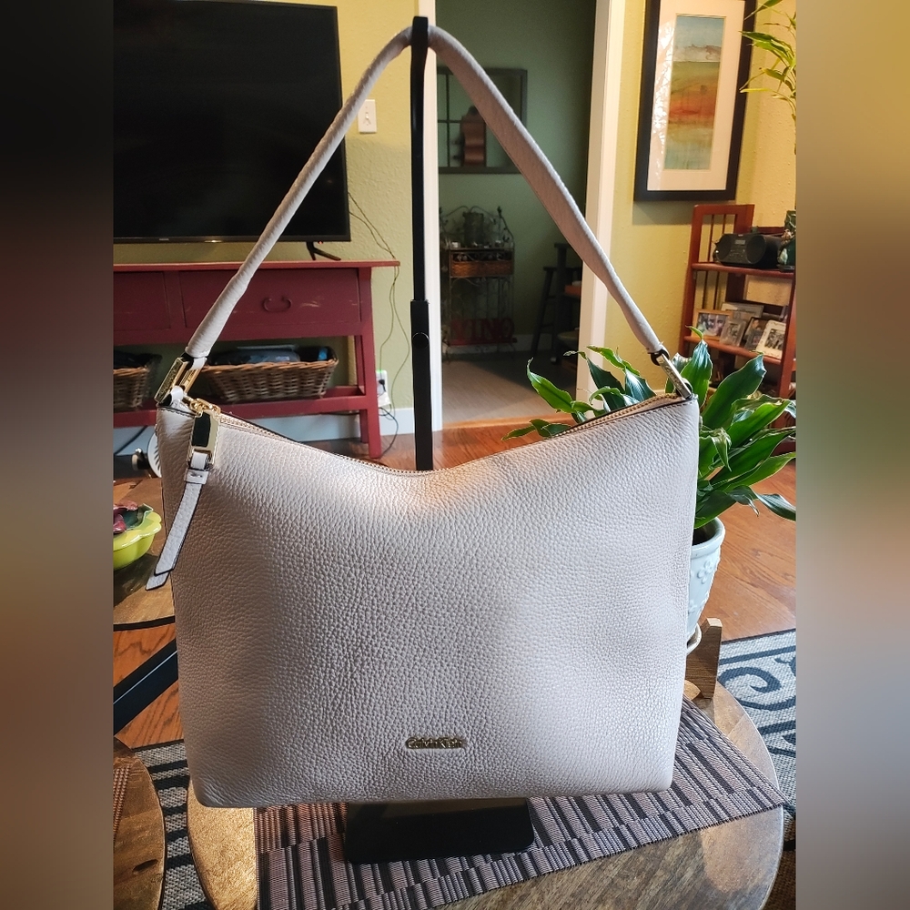 EUC Calvin Klein Collection Light Beige Shoulder Bag